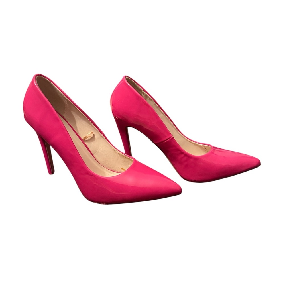 Hot Pink Pointed-Toe Stiletto Pumps